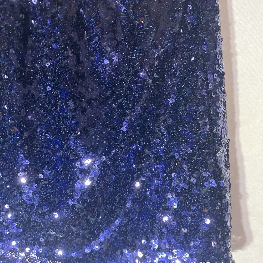 GYMBOREE blue sequins elastic waist polyster girls skirt 10/12